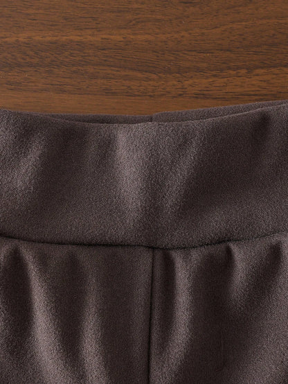 Baby Girls' Fashion Hooded Long Sleeve Sweatshirt And Flared Pants Set Brown Toddler Outfit Toddler Two Piece Sets
