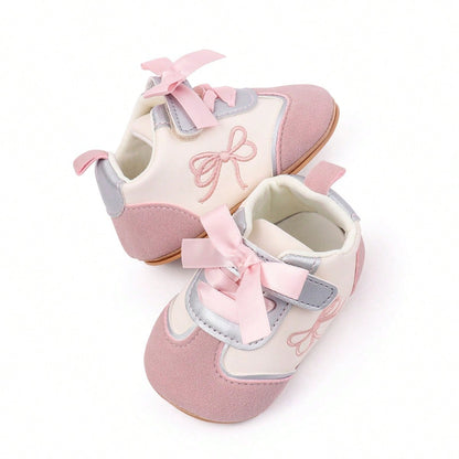 Baby Girls Shoes, Soft Sole Embroidery Bow Sneakers Non-Slip Toddler Shoes For Casual Daily