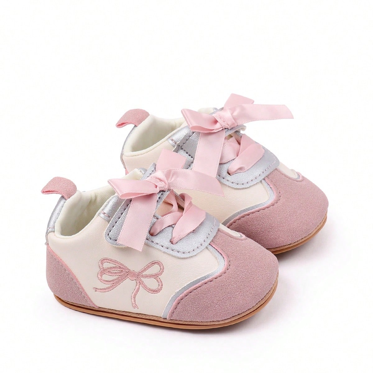 Baby Girls Shoes, Soft Sole Embroidery Bow Sneakers Non-Slip Toddler Shoes For Casual Daily