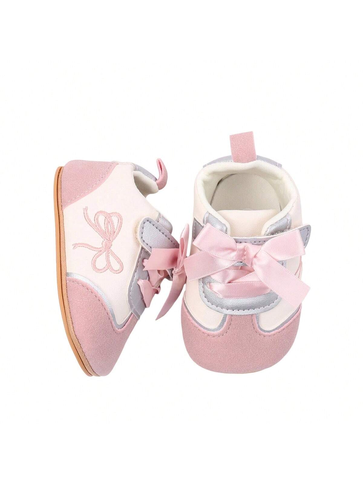 Baby Girls Shoes, Soft Sole Embroidery Bow Sneakers Non-Slip Toddler Shoes For Casual Daily