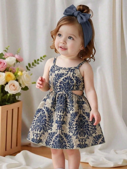 Baby Girls' Vacation Style Hollow Out Sleeveless Dress
