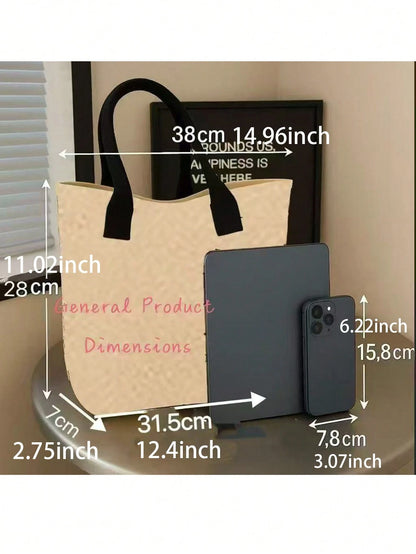 Back To School Season Disney Cute Cartoon Stitch Pattern Print Tote Bag, Suitable For Women's Daily Shopping And Gatherings, Casual Style Tote Bag