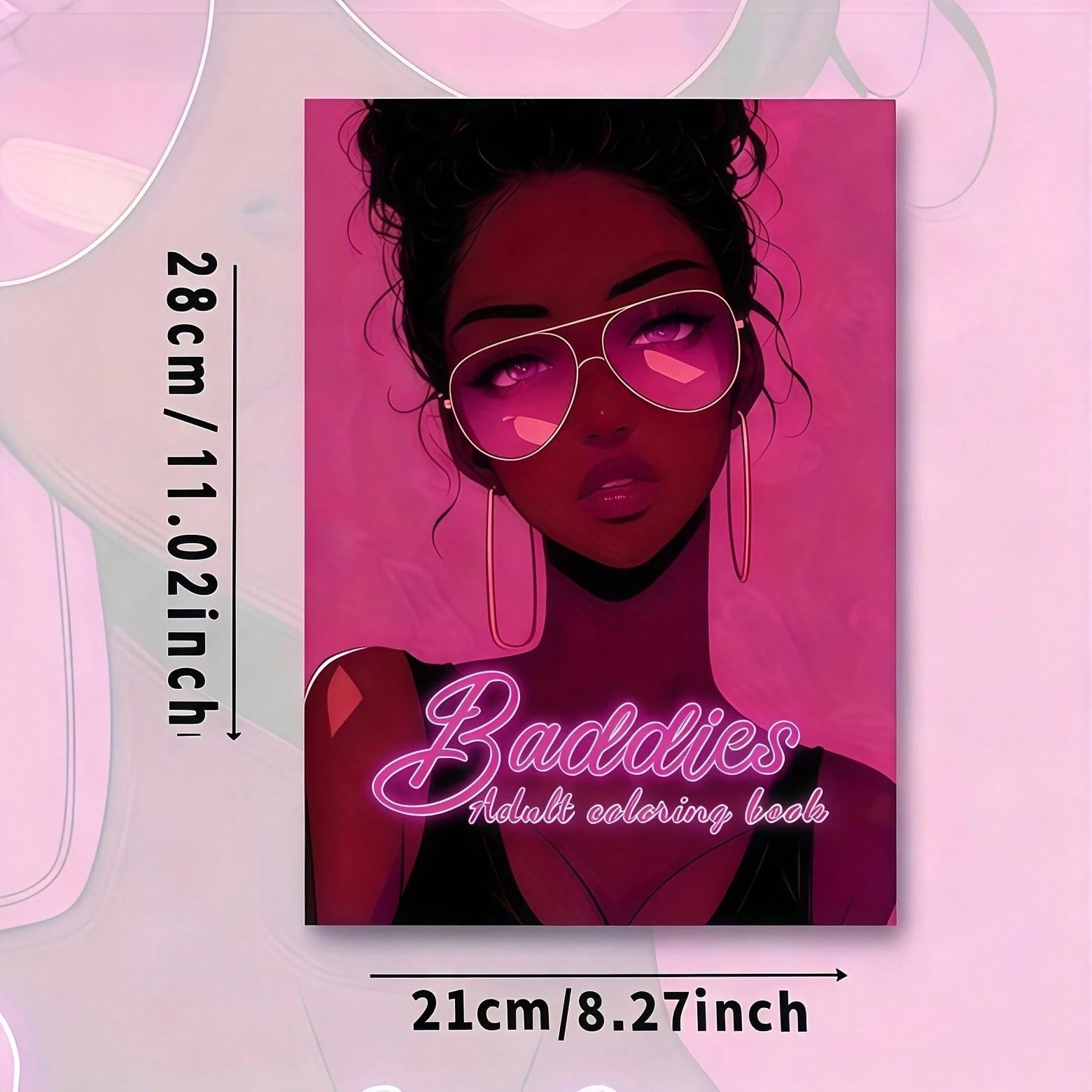 Baddies Adult Coloring Book, 24 Pages With Vibrant Artwork, Cute Girl Cartoon & Fantasy Character Designs, Creative Expression & Stress Relief, Birthday Party Gift, Present For Friends, Family, Cowork