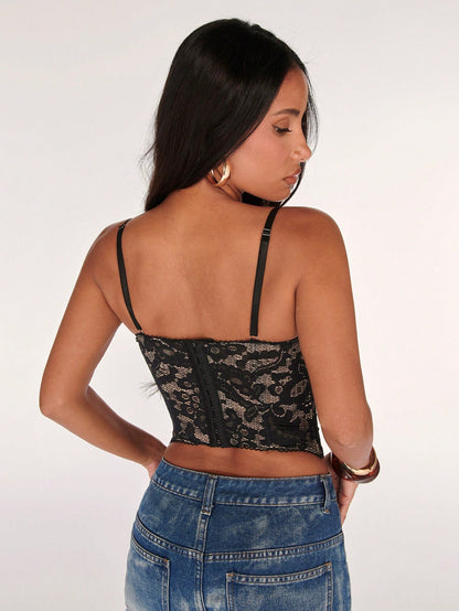 BAE Sexy Lace Sheer Camisole Top, Party, Date Night, Commute, Cute Bralette, Sexy Club Top, Corset Top, Going Out Top, Cute Top, Summer Lace Top