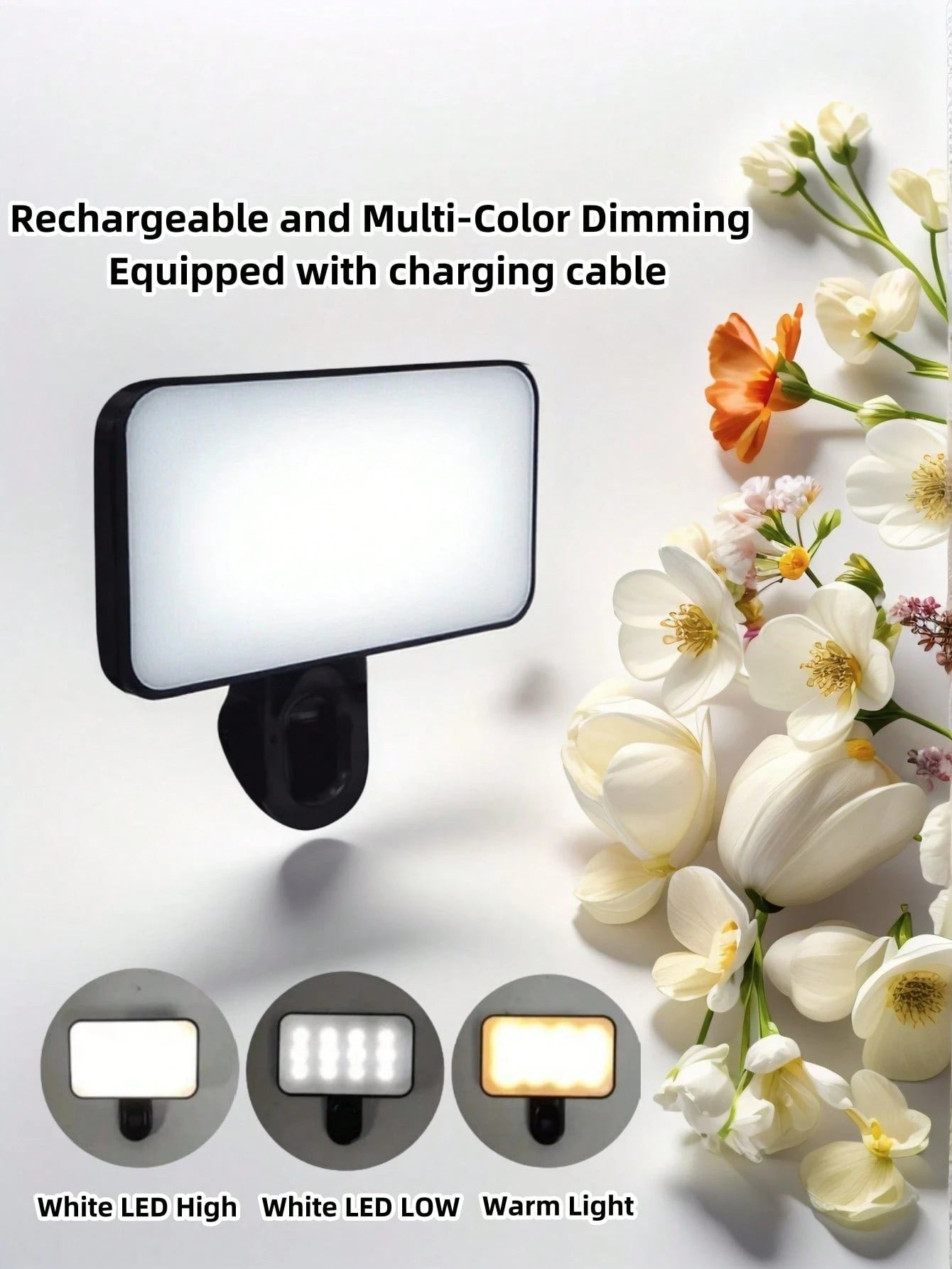 Baijun XU 1pc LED Selfie Light, 3 Lighting Modes, Portable Clip-On Fill Light, Suitable For Makeup, Live Streaming, Zoom Meetings, Rechargeable For Smartphone, Camera