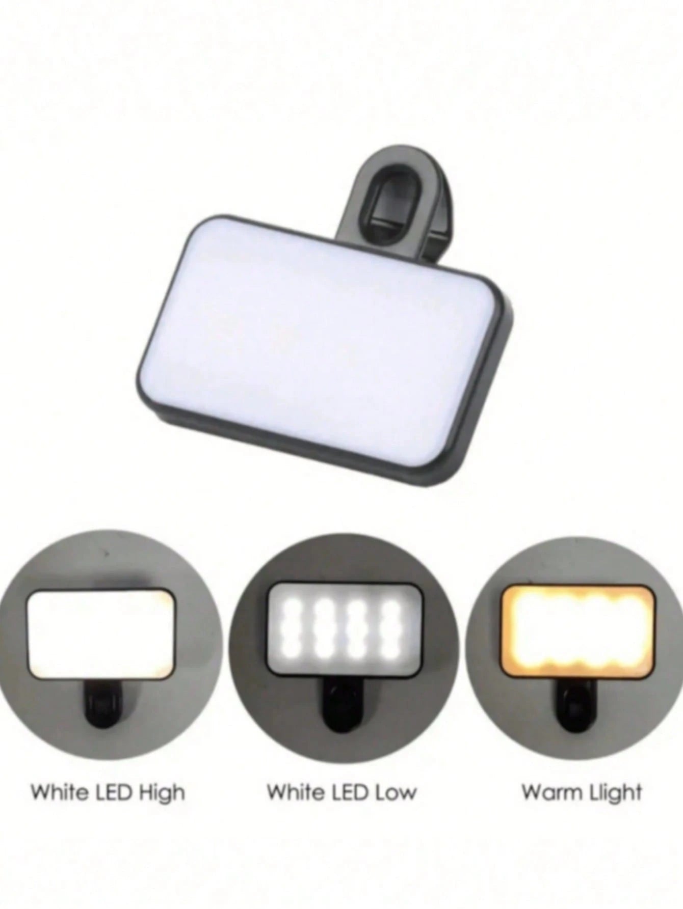Baijun XU 1pc LED Selfie Light, 3 Lighting Modes, Portable Clip-On Fill Light, Suitable For Makeup, Live Streaming, Zoom Meetings, Rechargeable For Smartphone, Camera