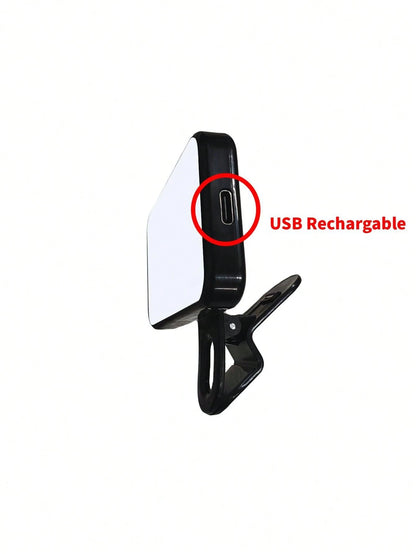 Baijun XU 1pc LED Selfie Light, LED Phone Light, 3 Lighting Modes, Portable Clip-On Fill Light, Suitable For Makeup, Live Streaming, Zoom Meetings, Rechargeable Clip-On Video/Photo Lighting, Compatibl