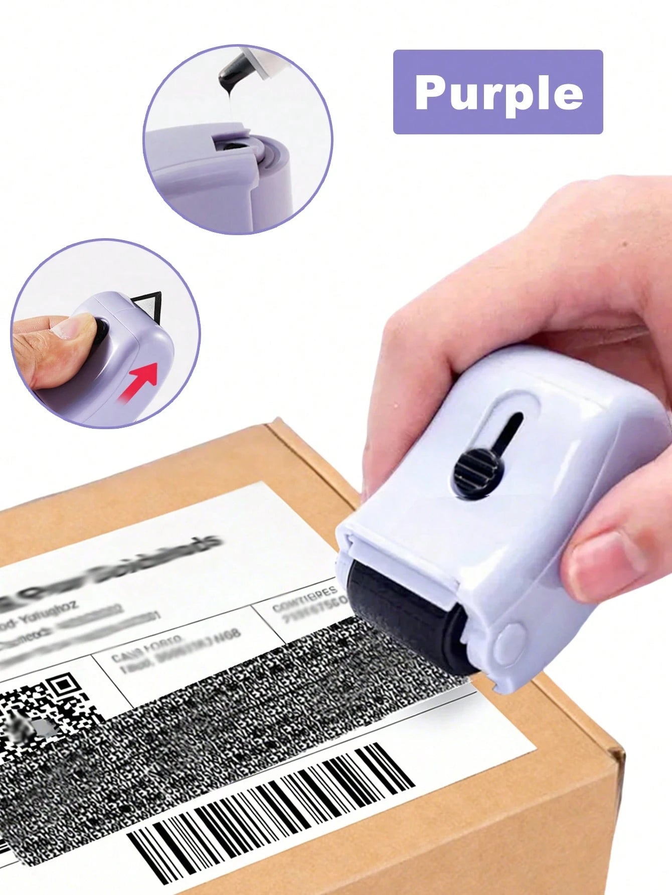 Baofeng Identity Protection Roller Stamp, Privacy Confidentiality Stamp, Address Concealment Roller, Quick Drying, Refillable, Office And School Supplies