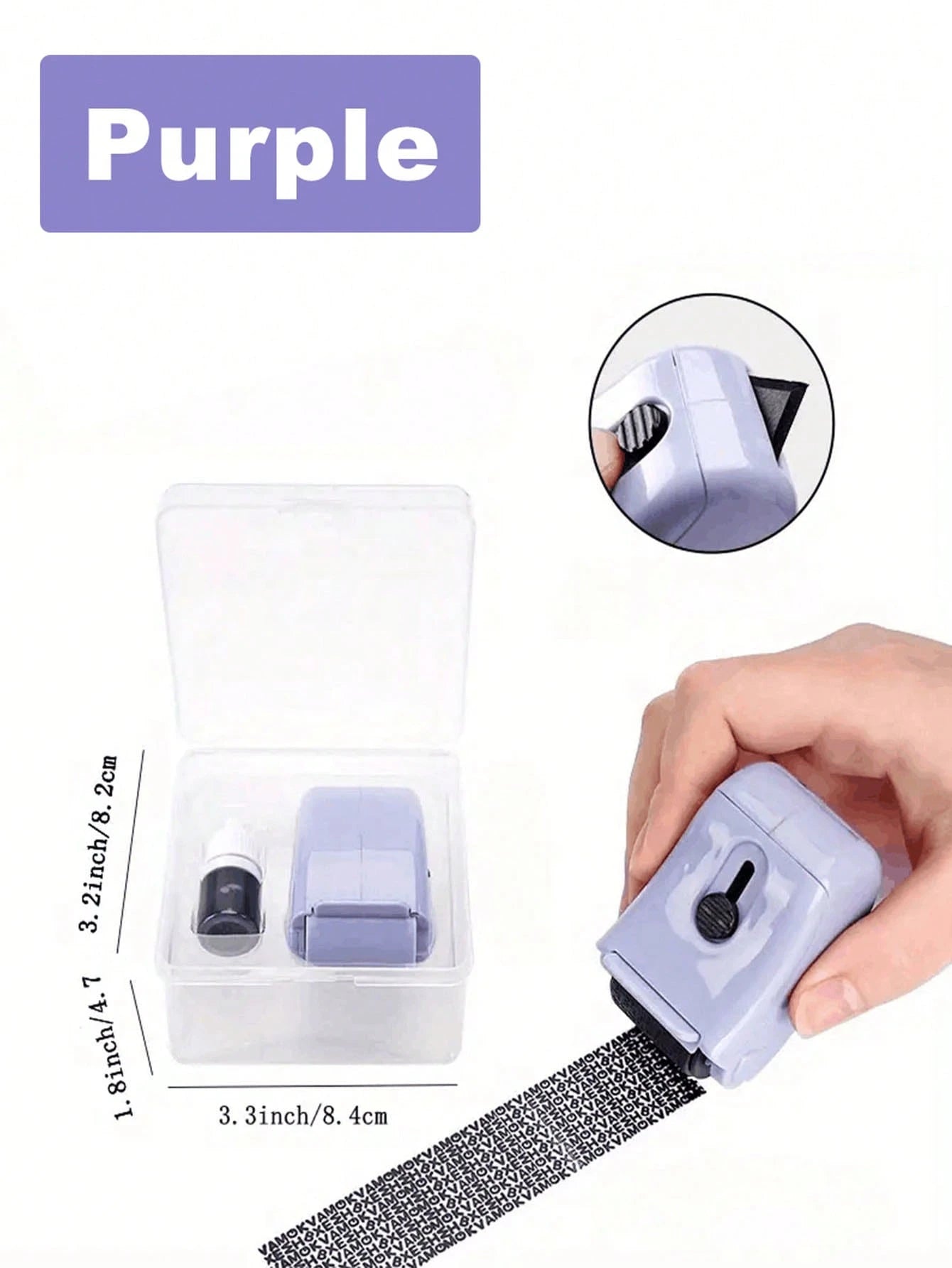 Baofeng Identity Protection Roller Stamp, Privacy Confidentiality Stamp, Address Concealment Roller, Quick Drying, Refillable, Office And School Supplies