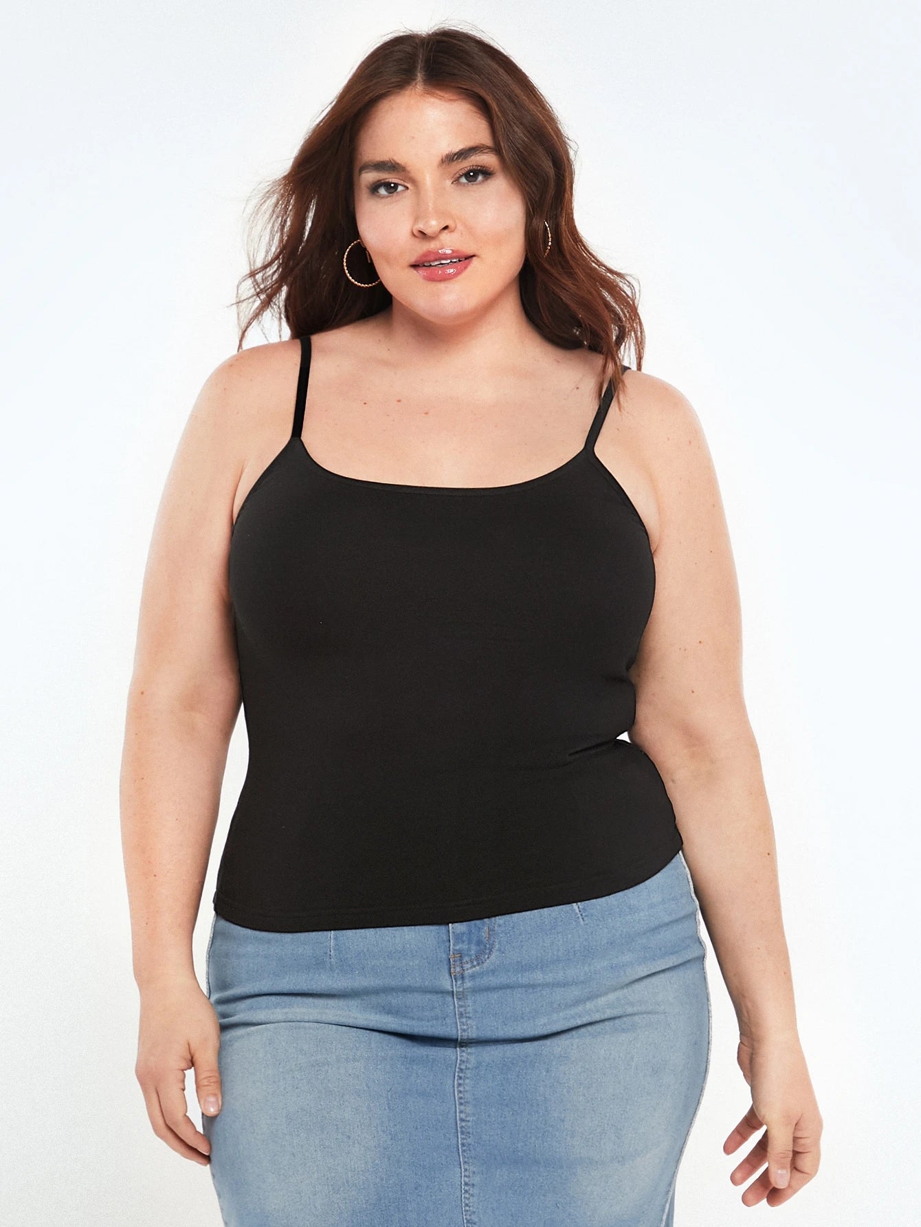 BASICS Plus Solid Round Neck Cami Top Summer