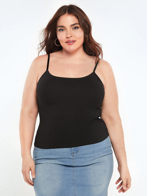BASICS Plus Solid Round Neck Cami Top Summer