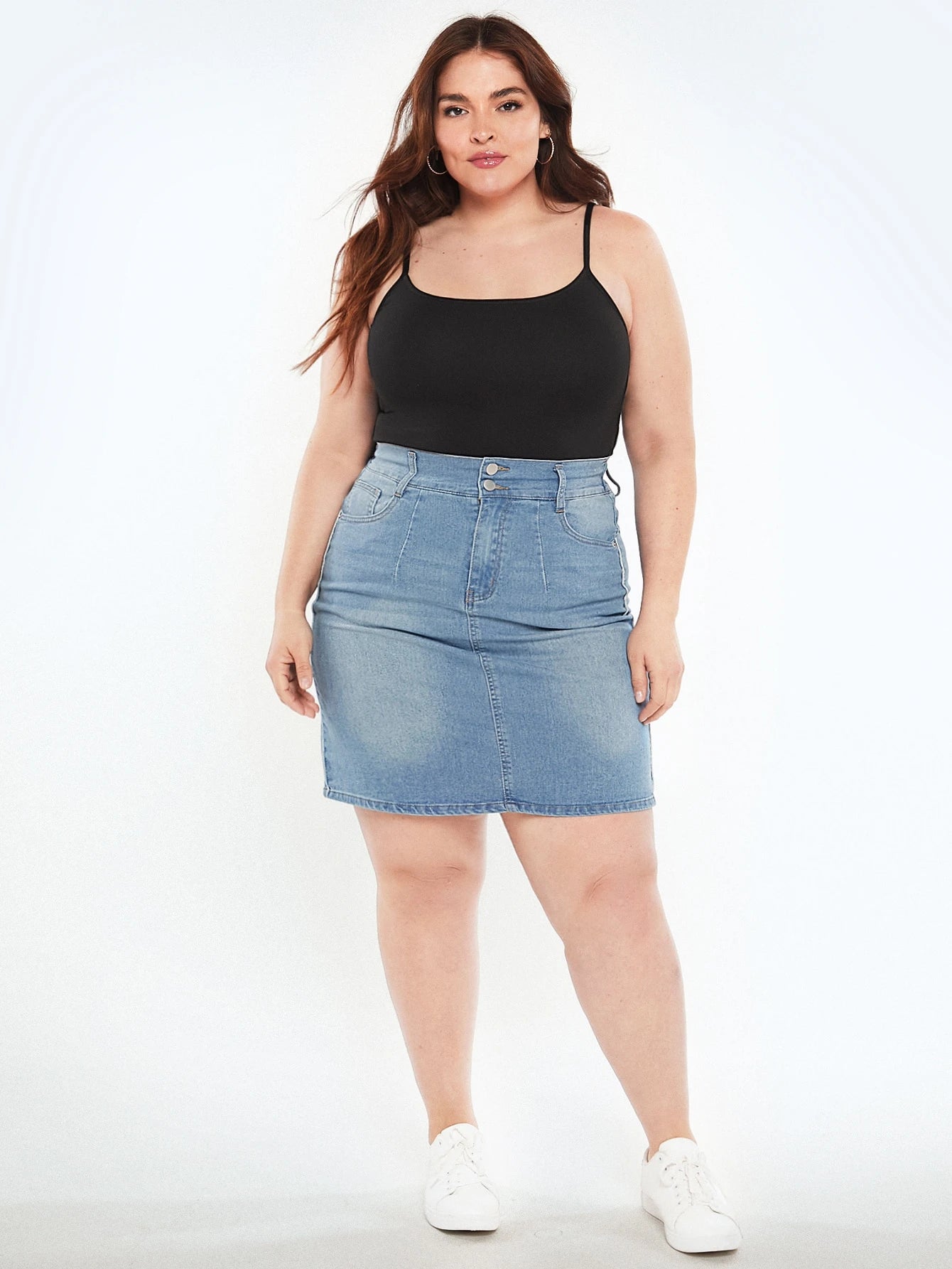 BASICS Plus Solid Round Neck Cami Top Summer