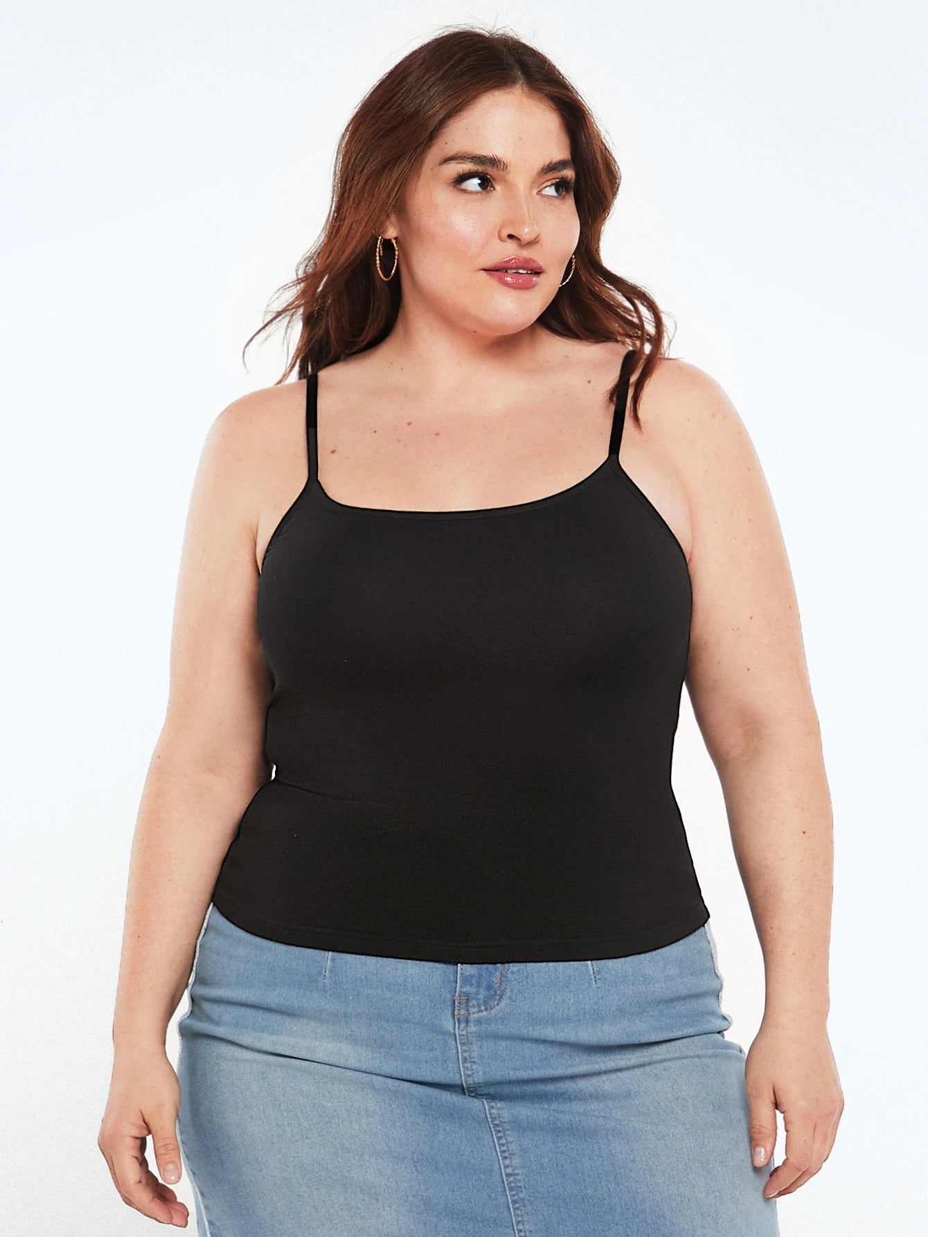 BASICS Plus Solid Round Neck Cami Top Summer
