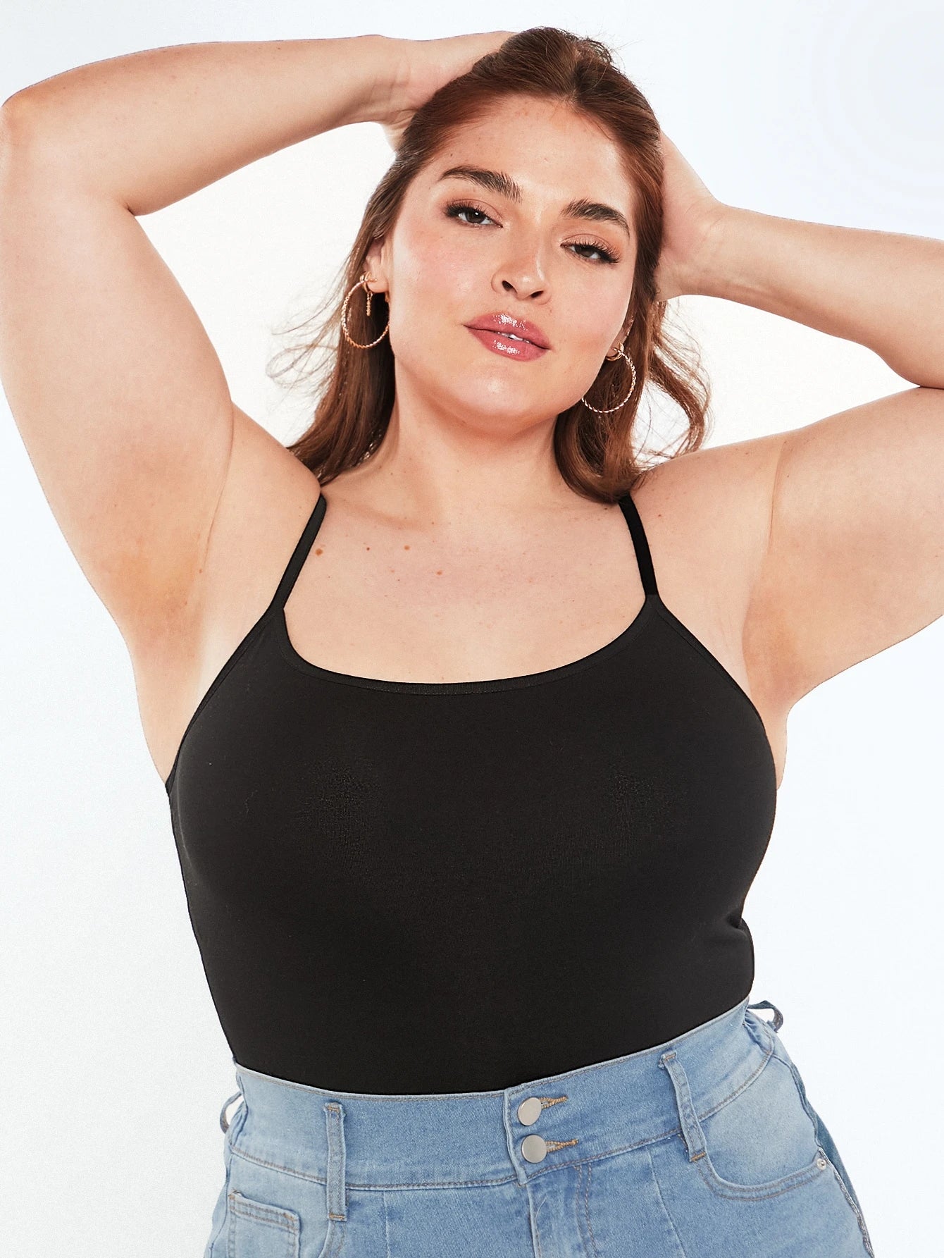 BASICS Plus Solid Round Neck Cami Top Summer