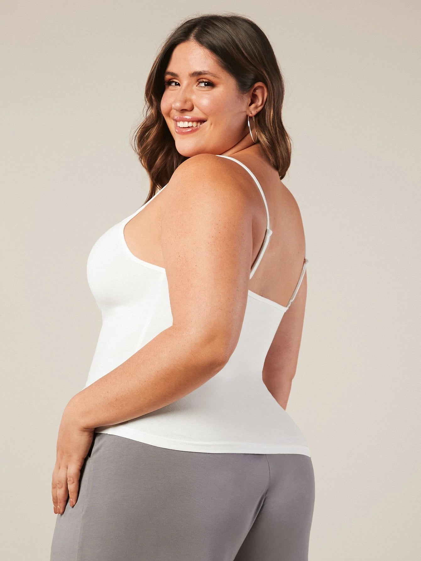 BASICS Plus Solid Round Neck Cami Top Summer