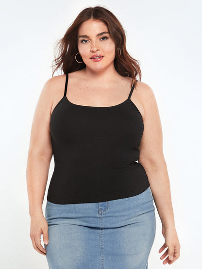 BASICS Plus Solid Round Neck Cami Top Summer