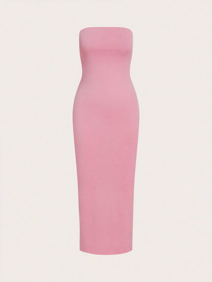 BASICS Women'S Strapless Slim Fit Bodycon Casual Dinner Dress,Summer Dresses For Women Summer Dresses