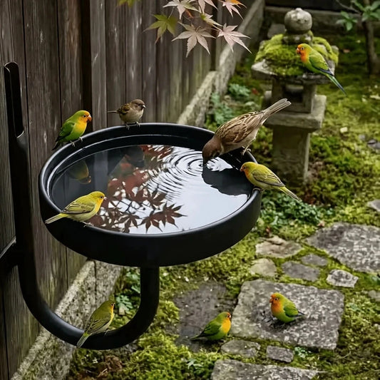 BDTGP Wall-Mounted Squirrel And Parrot Bird Bath Bowl, Perfect For Decoration And Feeding. Durable Metal Bird And Other Small Animal Bath Bowl, Suitable For Outdoor Installation In Gardens, Patios, An