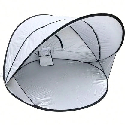 Beach Tent, Seaside Sun Protection, Windproof, Water Play, Sunroof, Fully Automatic Quick Opening, 210T Vinyl Khaki Face Cloth, PE Bottom, Fiberglass Poles And Poles, Suitable For Outdoor Environments