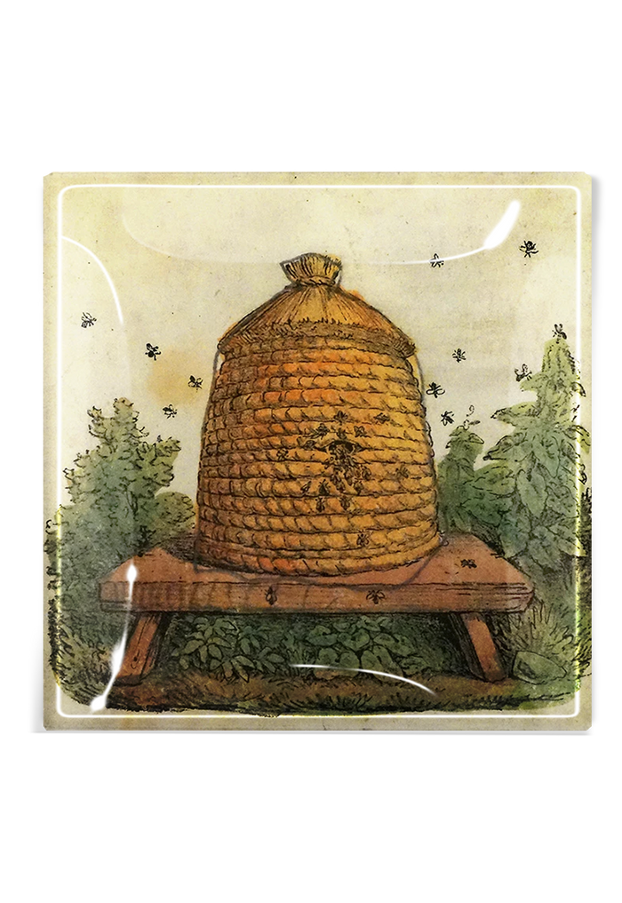 Beehive Etching Decoupage Glass Tray - Ben's Garden