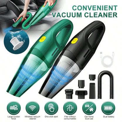 belibuy Portable Handheld Cordless Vacuum Cleaner, Pet Hair Vacuum Cleaner, USB Rechargeable, Suitable For Carpets, Sofas, Stairs, Car Maintenance, With Reusable Filter.