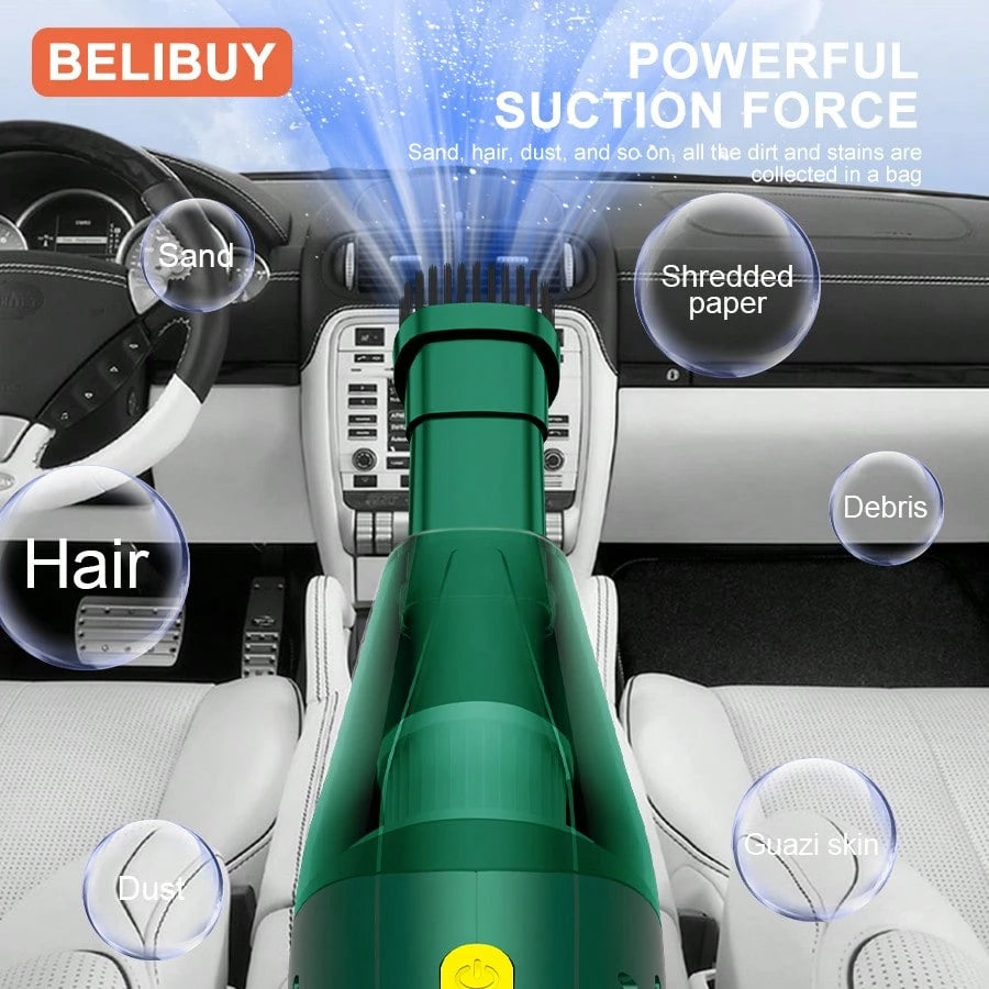 belibuy Portable Handheld Cordless Vacuum Cleaner, Pet Hair Vacuum Cleaner, USB Rechargeable, Suitable For Carpets, Sofas, Stairs, Car Maintenance, With Reusable Filter.