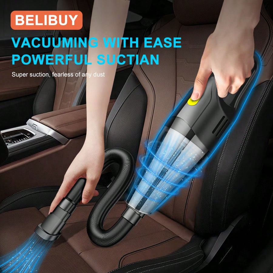 belibuy Portable Handheld Cordless Vacuum Cleaner, Pet Hair Vacuum Cleaner, USB Rechargeable, Suitable For Carpets, Sofas, Stairs, Car Maintenance, With Reusable Filter.