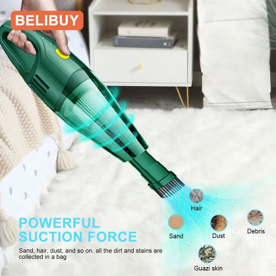 belibuy Portable Handheld Cordless Vacuum Cleaner, Pet Hair Vacuum Cleaner, USB Rechargeable, Suitable For Carpets, Sofas, Stairs, Car Maintenance, With Reusable Filter.