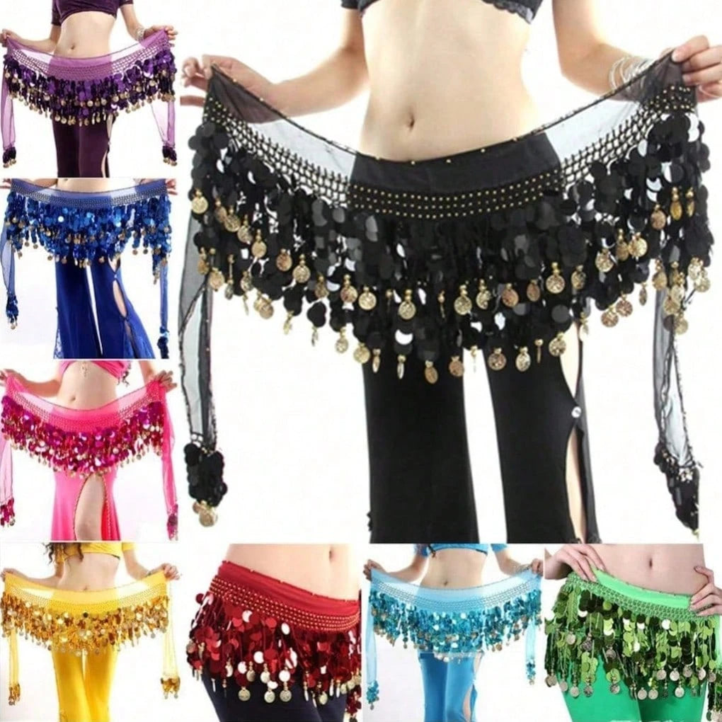 Belly Dance Sequin Tassel Skirt, Fashionable Belly Dance Waist Skirt