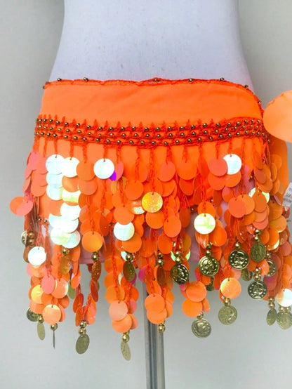 Belly Dance Sequin Tassel Skirt, Fashionable Belly Dance Waist Skirt