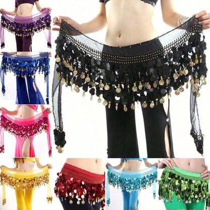 Belly Dance Sequin Tassel Skirt, Fashionable Belly Dance Waist Skirt