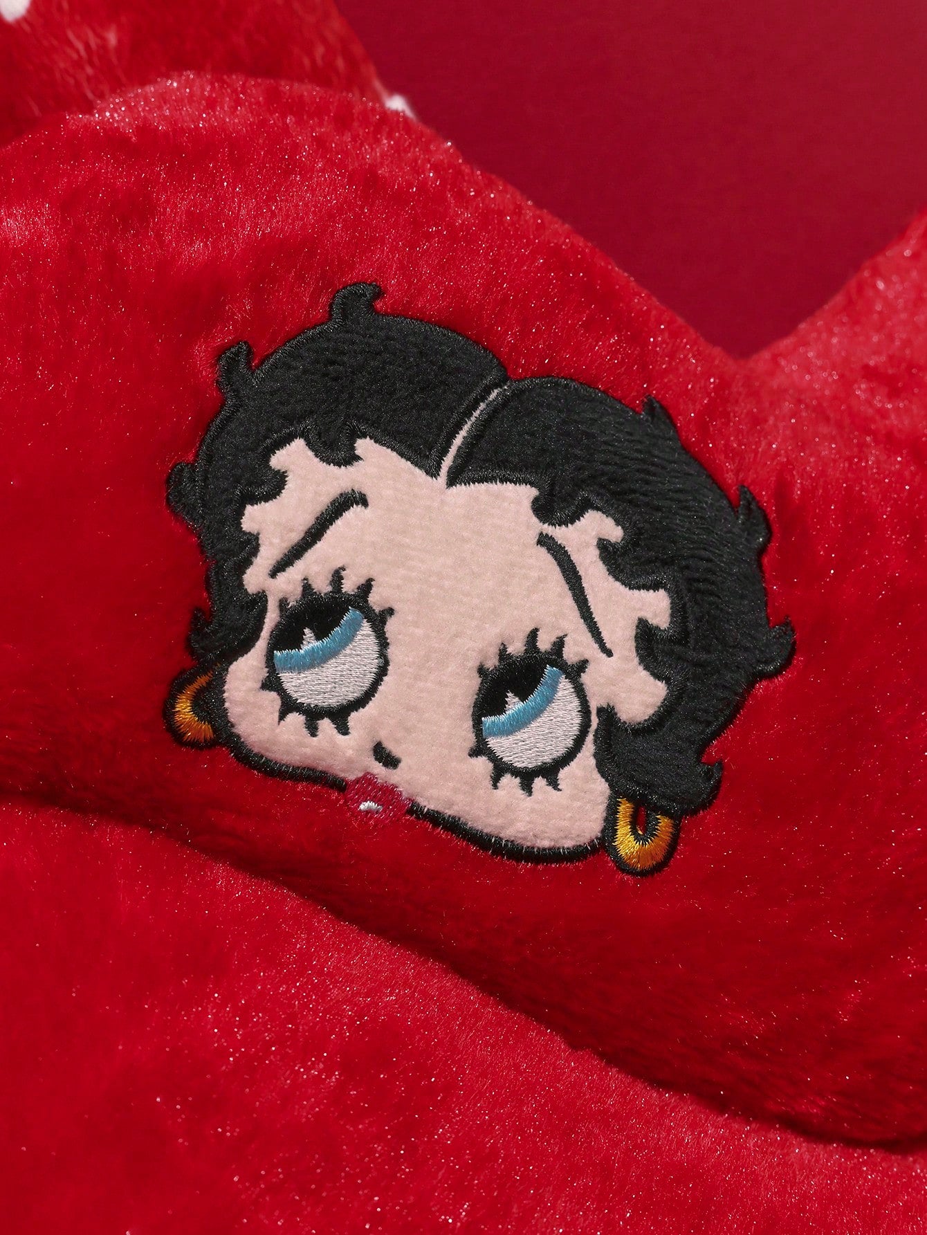 Betty Boop x 1 Pc Red Lip Shape Decorative Pillow, Heart Embroidery, Soft Plush Material, Can Be Placed On The Sofa, Bed, Chair, Etc.Gift Ideas,Party,Holiday,Valentine's Day