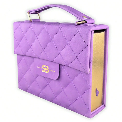 Biblia Cartera Con Broche Magnético Compacta RV1960, Imit Piel Morado Con Asa De Mano