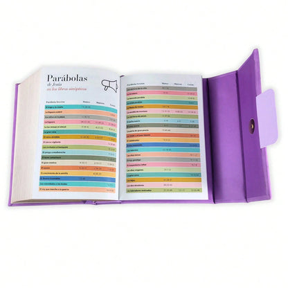 Biblia Cartera Con Broche Magnético Compacta RV1960, Imit Piel Morado Con Asa De Mano