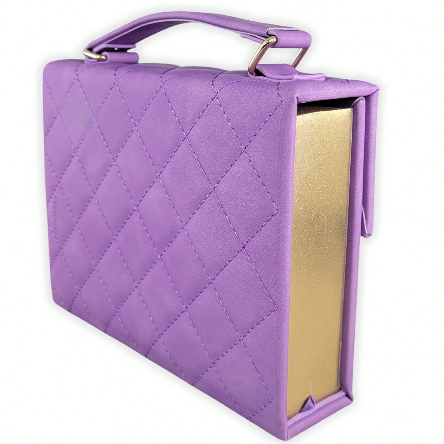 Biblia Cartera Con Broche Magnético Compacta RV1960, Imit Piel Morado Con Asa De Mano