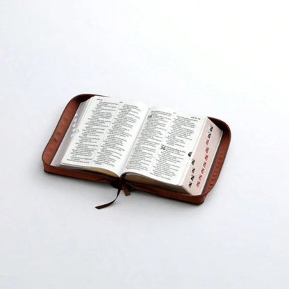 Biblia Con Cierre Portatil 12 Puntos RV1960, Imit Piel Cafe Ichtus Con Indice