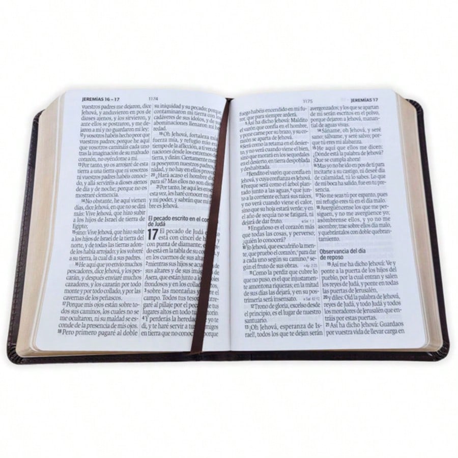 Biblia Portatil Letra Grande 12 Puntos RV1960, Imit Piel Cafe Oscuro Clasica
