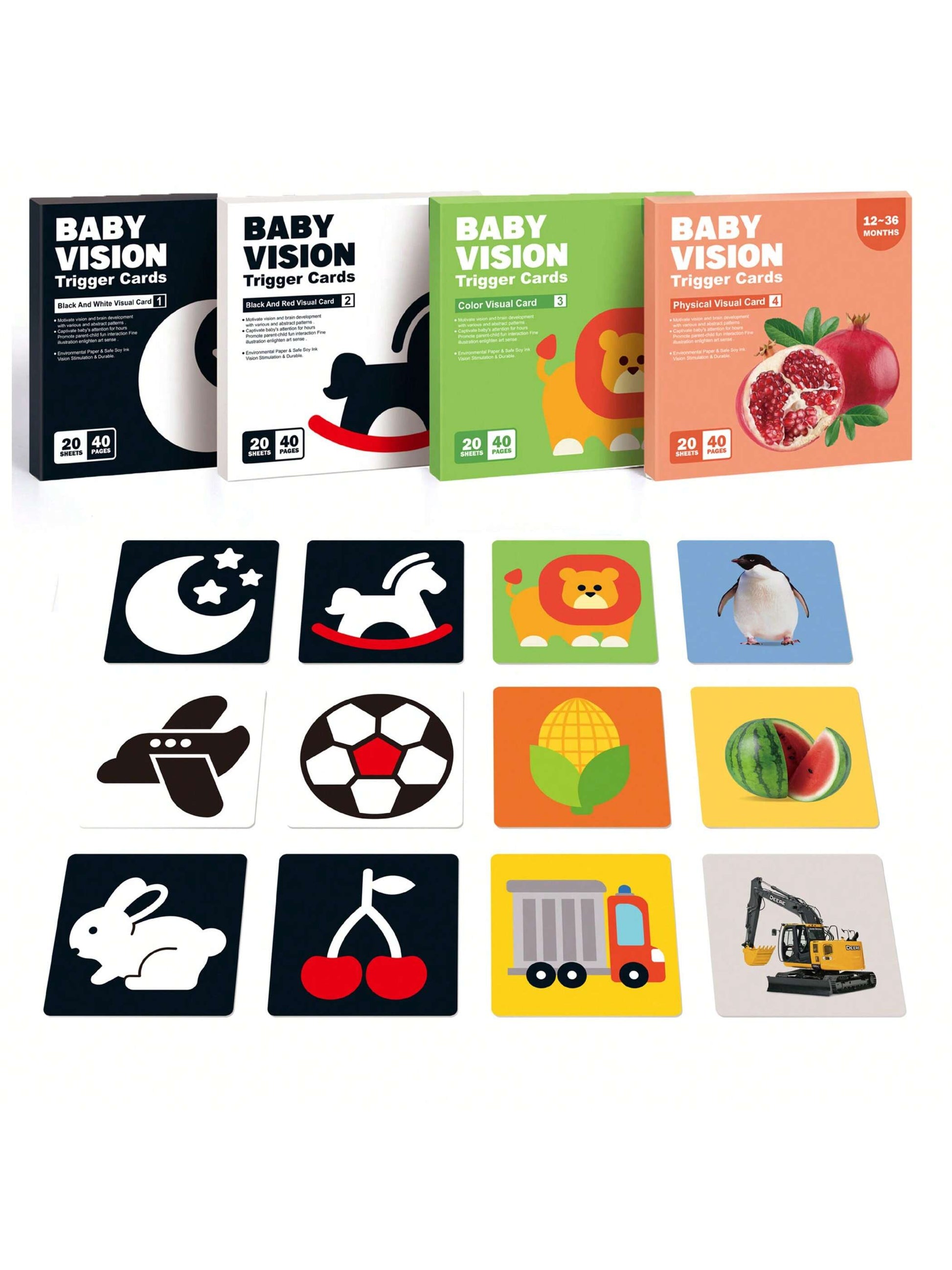 Black And White Cards Newborn Early Education Visual Stimulation Card 0-36 Months Baby Color Tracking Flash Card Puzzle Cognitive Card, For Christmas