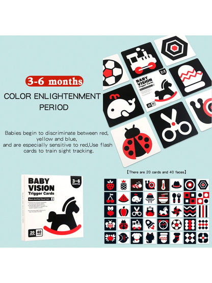 Black And White Cards Newborn Early Education Visual Stimulation Card 0-36 Months Baby Color Tracking Flash Card Puzzle Cognitive Card, For Christmas