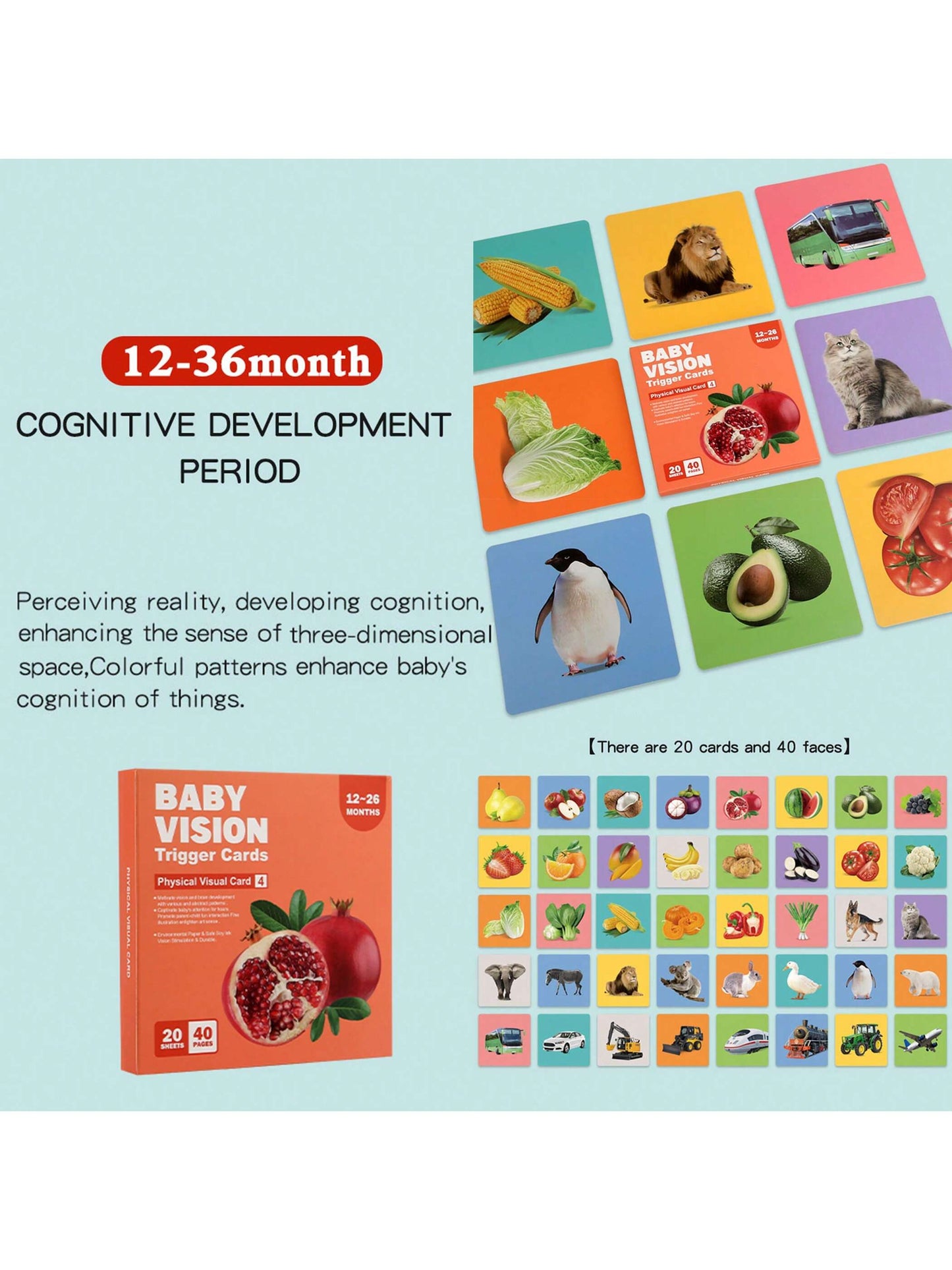 Black And White Cards Newborn Early Education Visual Stimulation Card 0-36 Months Baby Color Tracking Flash Card Puzzle Cognitive Card, For Christmas