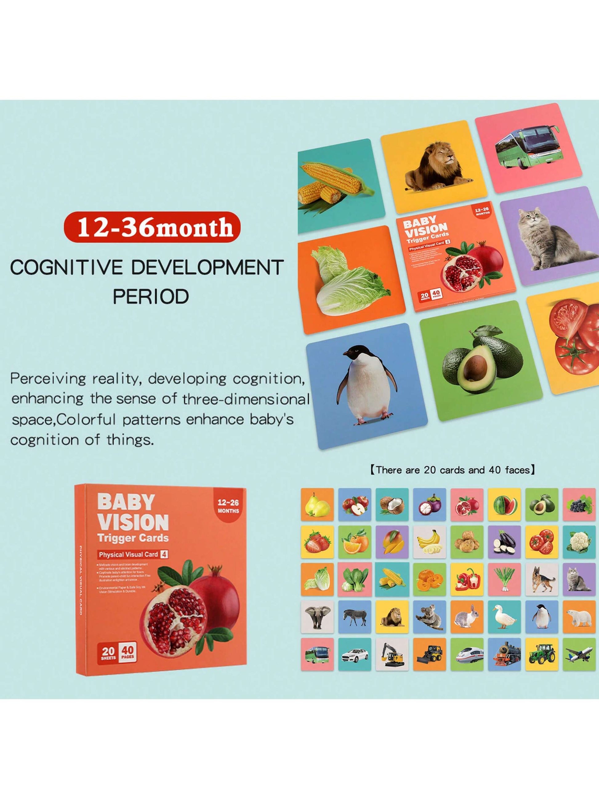 Black And White Cards Newborn Early Education Visual Stimulation Card 0-36 Months Baby Color Tracking Flash Card Puzzle Cognitive Card, For Christmas