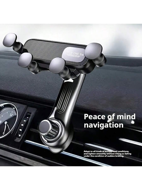Black Car Phone Holder, Gravity Auto Air Vent Mount 360 Degree Rotatable Suction Cup Phone Stand For Navigation, Cartoon Retractable Miniature Wholesale