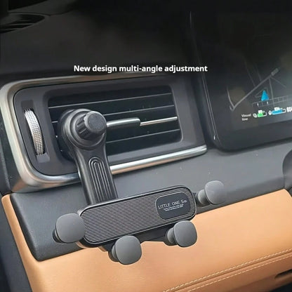 Black Car Phone Holder, Gravity Auto Air Vent Mount 360 Degree Rotatable Suction Cup Phone Stand For Navigation, Cartoon Retractable Miniature Wholesale