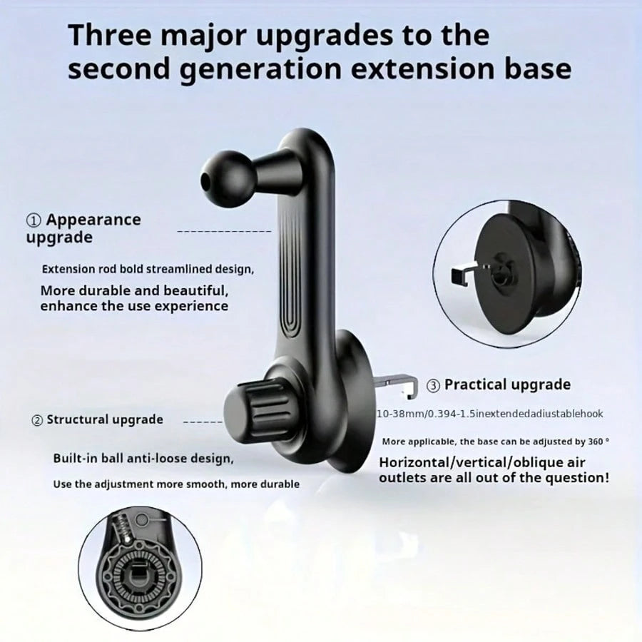 Black Car Phone Holder, Gravity Auto Air Vent Mount 360 Degree Rotatable Suction Cup Phone Stand For Navigation, Cartoon Retractable Miniature Wholesale