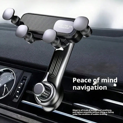 Black Car Phone Holder, Gravity Auto Air Vent Mount 360 Degree Rotatable Suction Cup Phone Stand For Navigation, Cartoon Retractable Miniature Wholesale