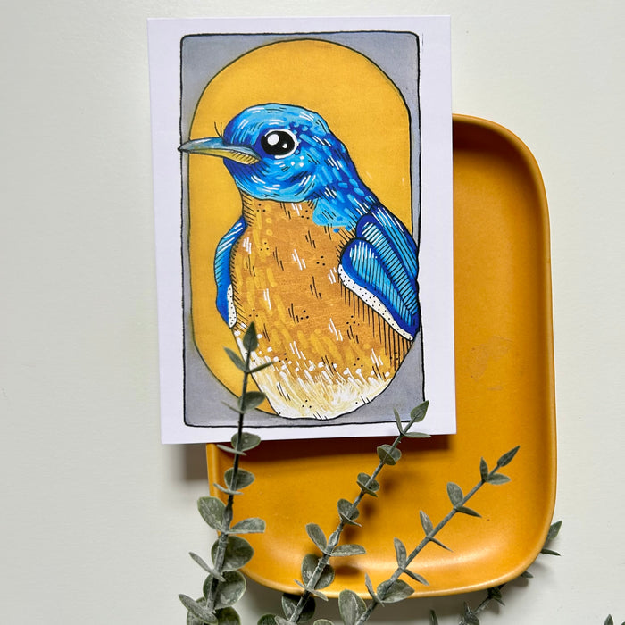 Bluebird Portrait Print
