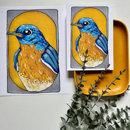 Bluebird Portrait Print