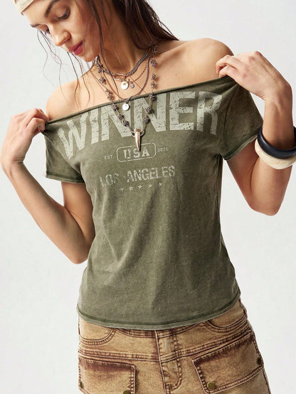 Bohemela Women's Casual Solid Color Knit Boat Neck Short Sleeve T-Shirt,Summer Top
