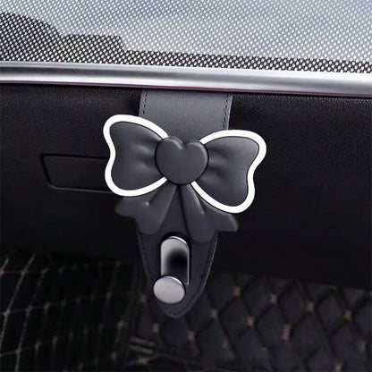 Bowknot Car Hook Creative Car Interior Front Passenger Seat Decoration Multi-Function Storage Hook (Suitable For Glove Box)