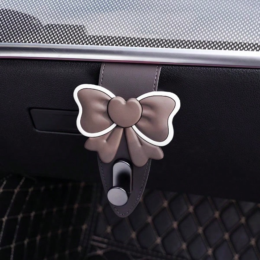 Bowknot Car Hook Creative Car Interior Front Passenger Seat Decoration Multi-Function Storage Hook (Suitable For Glove Box)